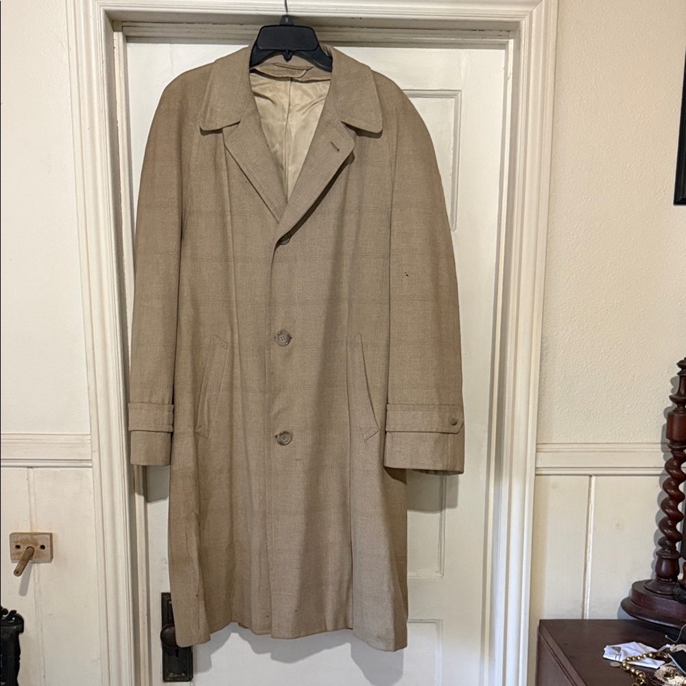 Classic Vintage Wool Tan Men's Overcoat